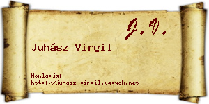 Juhász Virgil névjegykártya